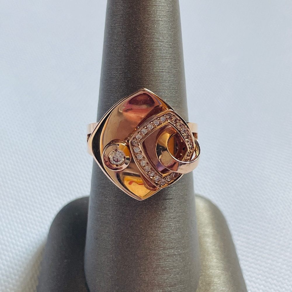 14k Rose Gold Diamond Ring Size 7 3/4